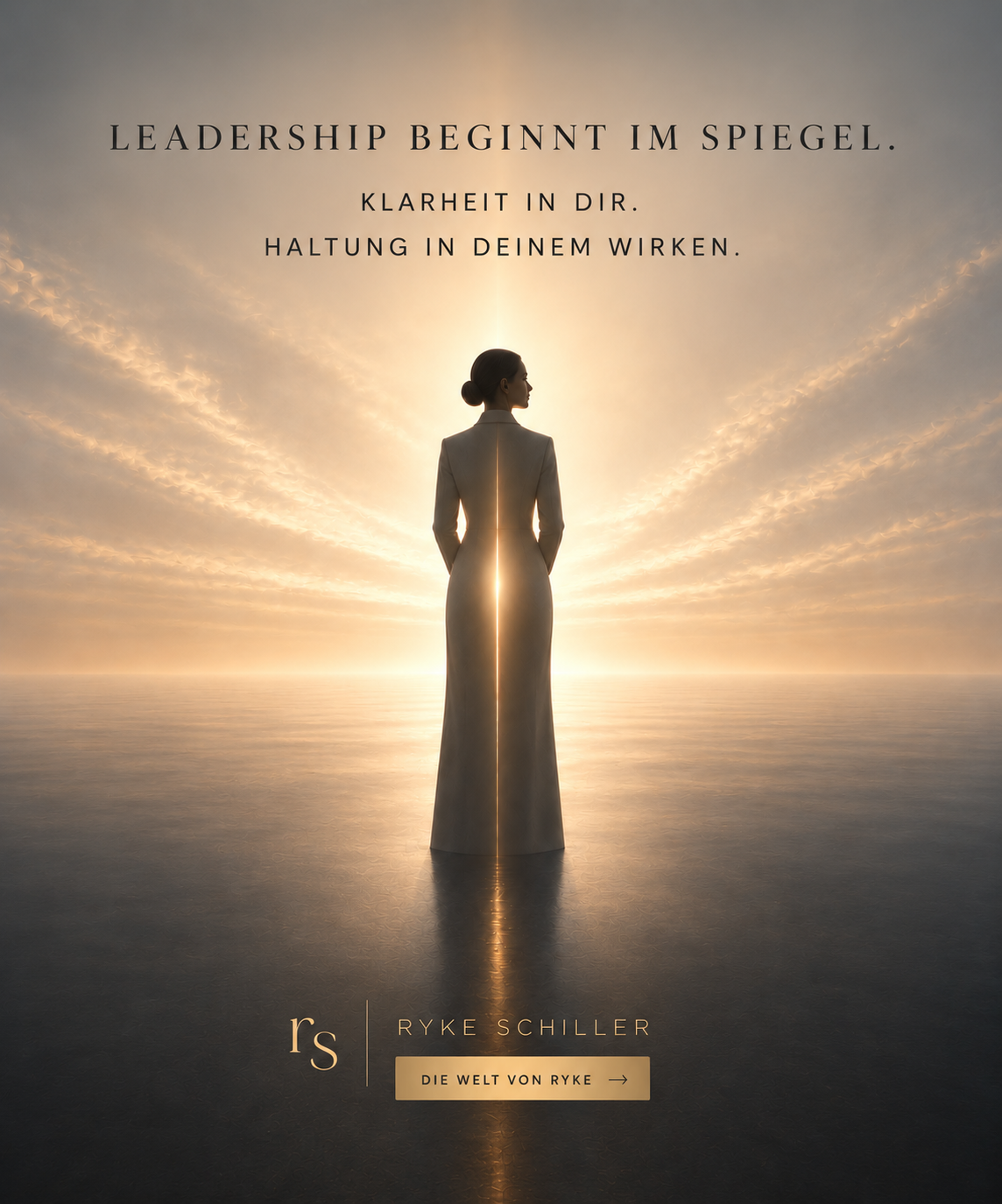 Leadership beginnt im Spiegel. Klarheit in dir. Haltung in deinem Wirken. Ryke Schiller. Die Welt von Ryke.