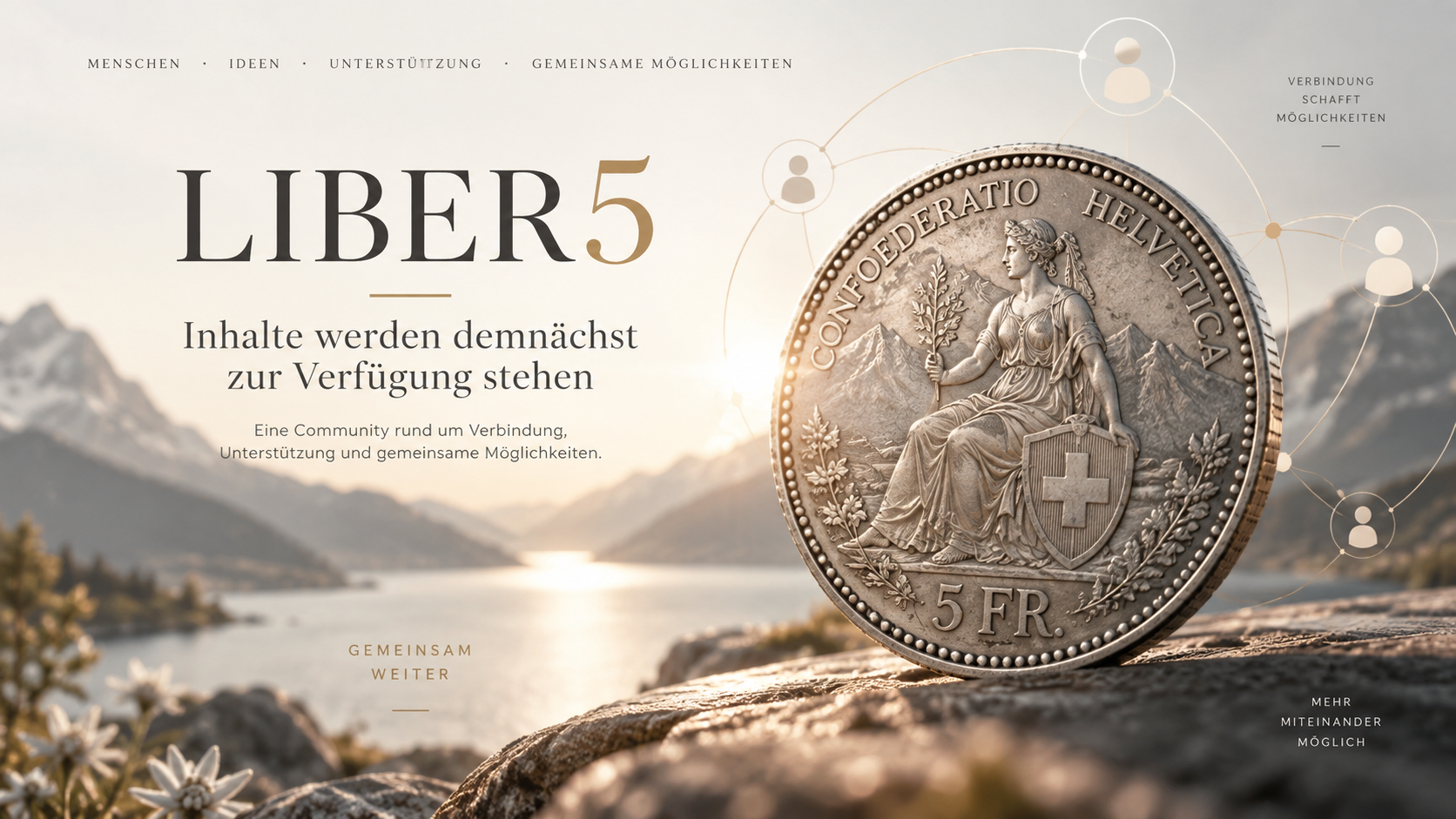 LIBER5. Inhalte werden demnächst zur Verfügung stehen. Eine Community rund um Verbindung, Unterstützung und gemeinsame Möglichkeiten.